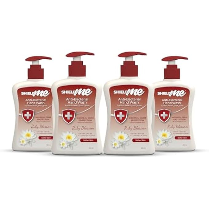 SHIELDME ANTIBACTERIAL HANDWASH LIQUID SOAP, 500ML (PACK OF 4)- RUBY BLOSSOM - Image 1
